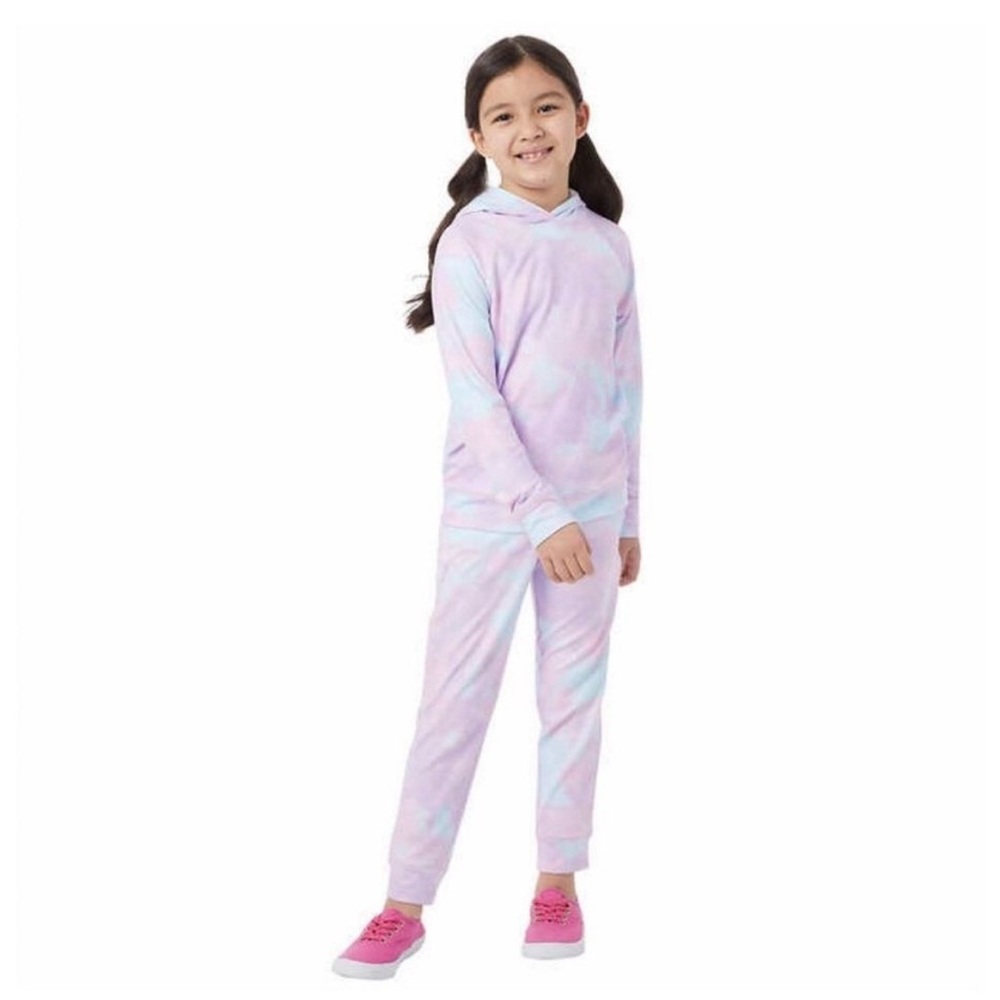 32 Degrees Youth 2-piece Long Slv Hoodie & Jogger Set Purple Girls Sz XS 5/6 NWT